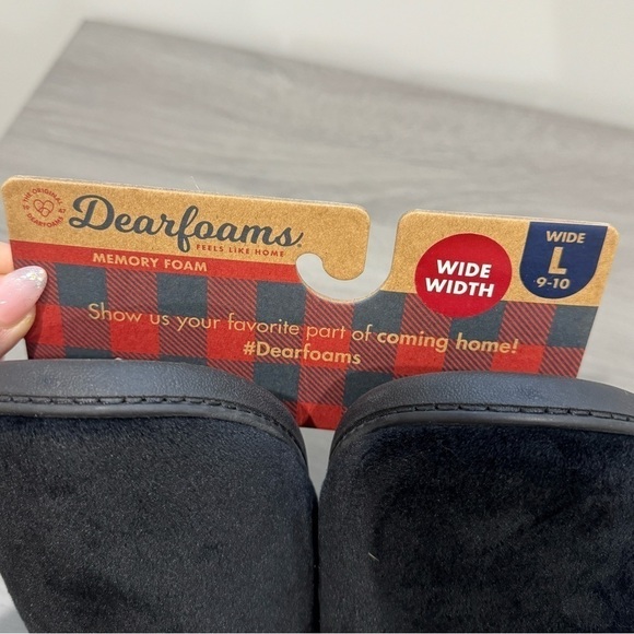 Dearfoams Memory Foam No Sweat Control Wide Width Darcy Velour Clog (L 9-10) - Picture 4 of 7